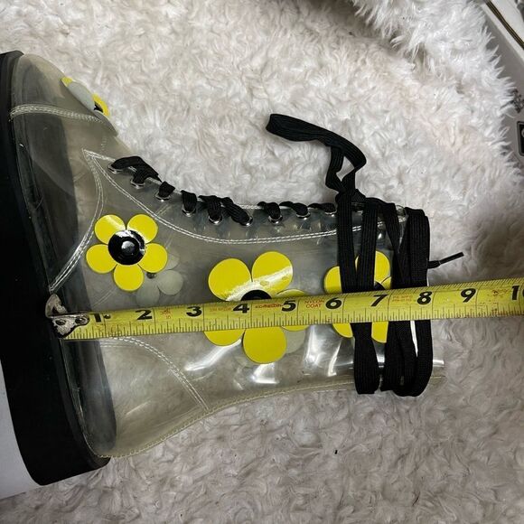 Clear Floral Platform Heeled Boots - Picture 12 of 14